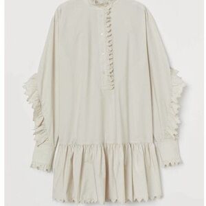 H&M Cream Ruffle Blouse Tunic